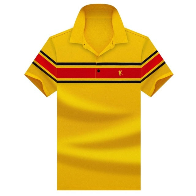 Red Horizontal Line Decorated Polo Shirt