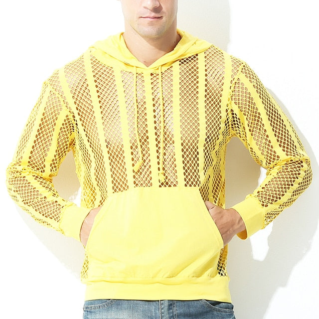 Mesh Transparent Long Sleeve Hoodie