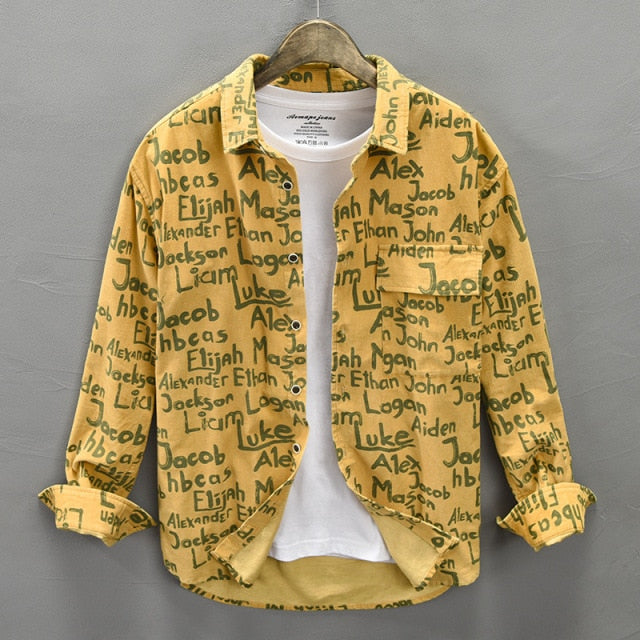 Letters and Names Printed Long-Sleeved Shirts