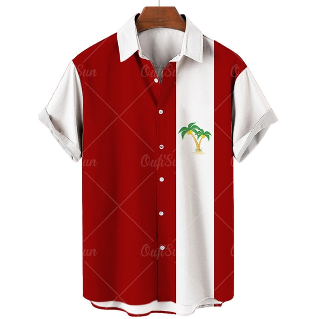 Palm Tree Printed Short Sleeve Shirt