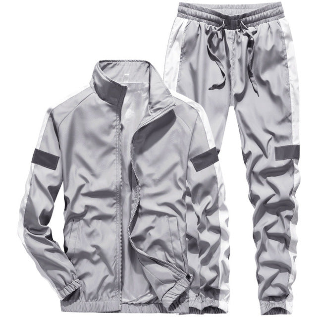 Autumn Contrast Hoodie Tracksuit