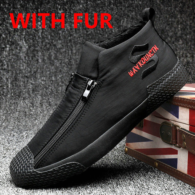 Warm Winter Fashion Fur Zipper Men Boots