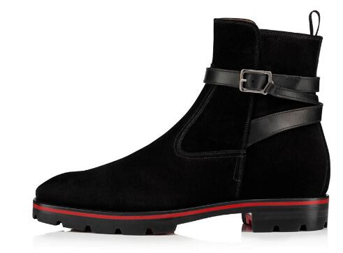 Classic Lace-up Buckle Strap Men Leather Boots