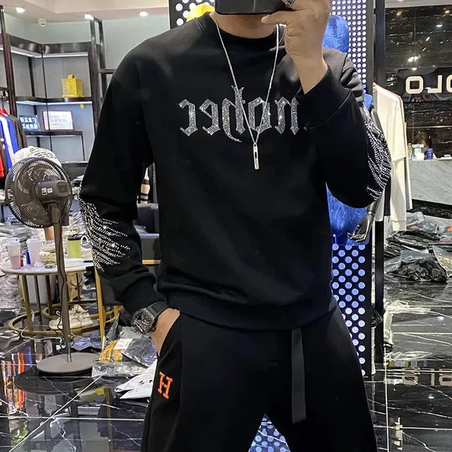 Rhinestone Wing Style On Sleeve Sweater