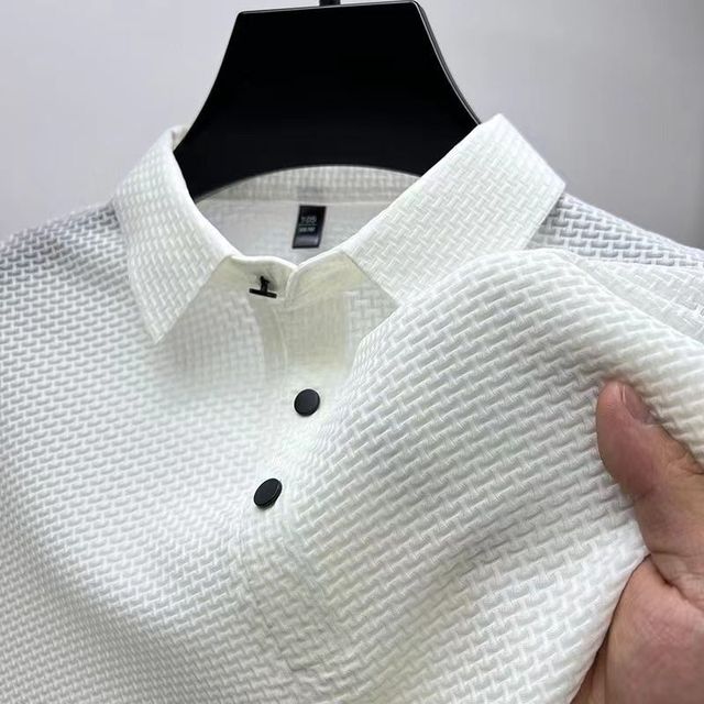 Ice Silk Nylon Woven Polo Shirt
