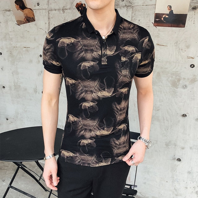 Casual Print Short Sleeve Style Men Polo Shirt - FanFreakz