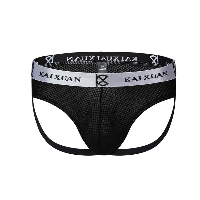 Breathable Solid Mesh Hollow Brief