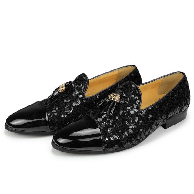 Stylish Mixed Color Leather Loafers