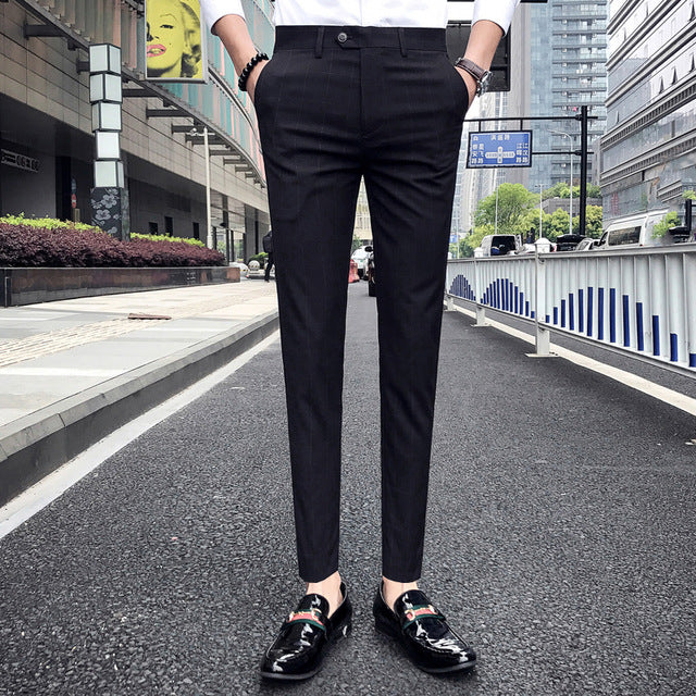 Pantalon Classic Plaid Formal Style Men Trouser