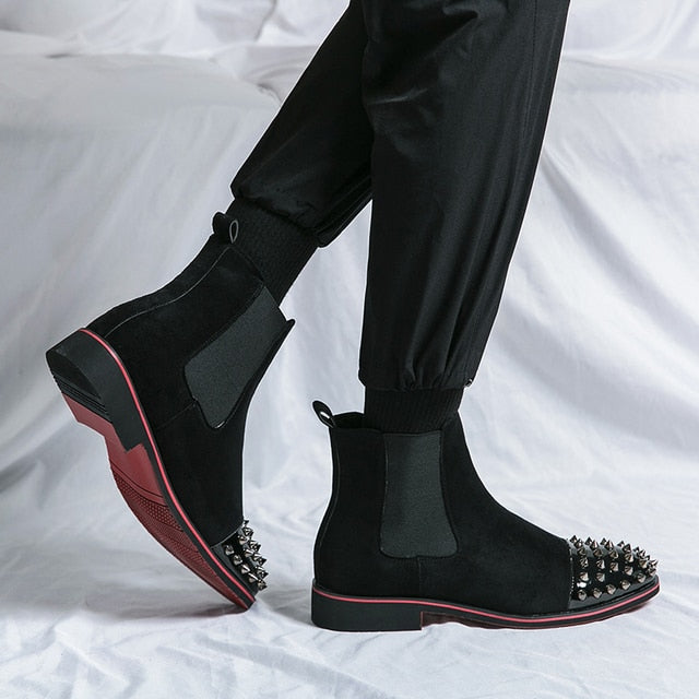 Rivet Decoration Solid Flock Boots