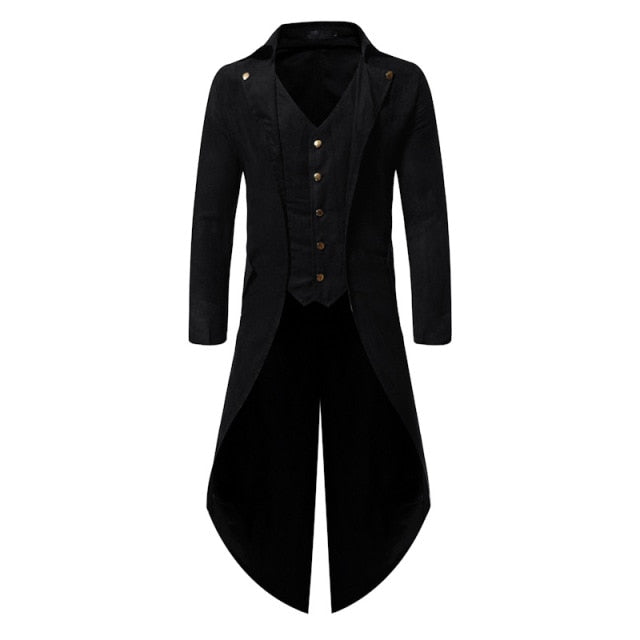 Monocolor Vested Style Steampunk Tailcoat Jacket