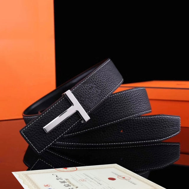 T-Letter Buckle Faux Leather Belt