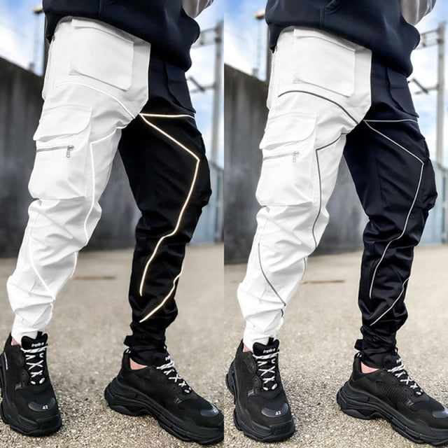 Irregular Sharp Line Pattern Cargo Pants