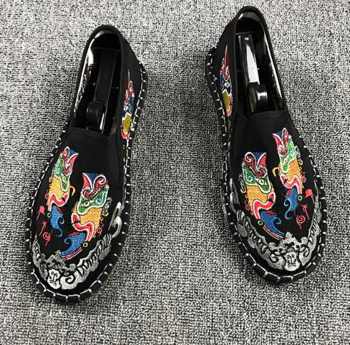 Canvas Vintage Mix Chinese Traditional Style Men Slip On Shoes - FanFreakz