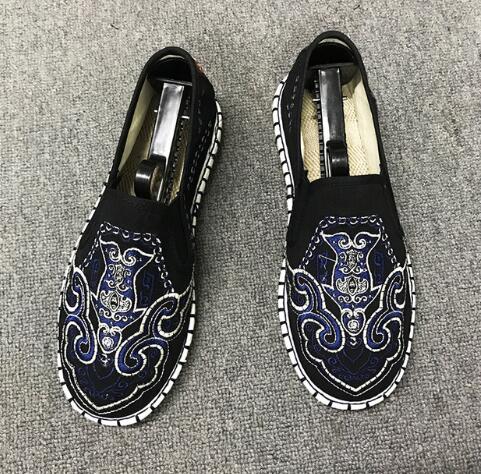 Canvas Vintage Mix Chinese Traditional Style Men Slip On Shoes - FanFreakz
