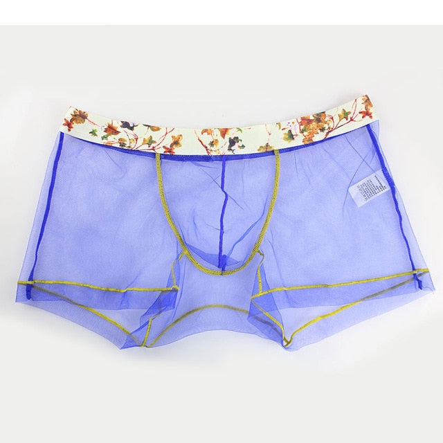 Floral Printed Mesh Convex Underwear