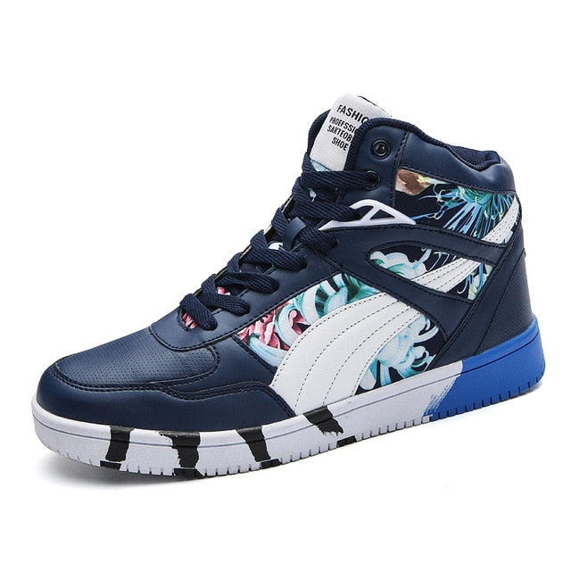Casual with Floral Print Luxury Men Ankle Sneaker - FanFreakz