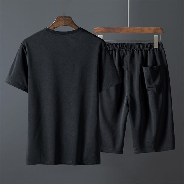 Black Paisley Geometric Printing Short Set