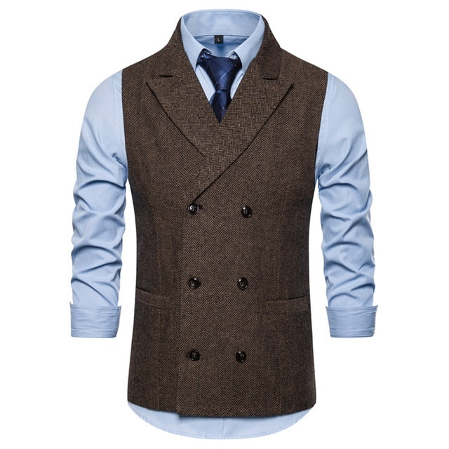 Six Buttons Double Breasted Classic Vest