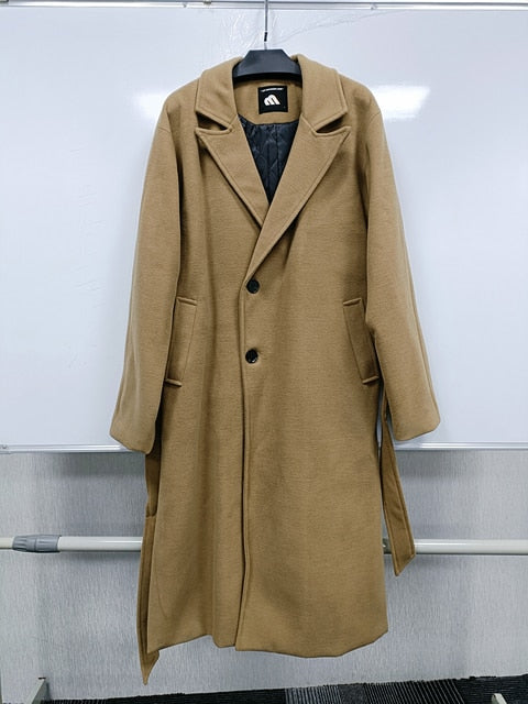 Raw Amber Wool Long Coat
