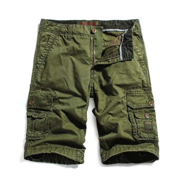 Abstract Faded Style Cargo Jeans Shorts