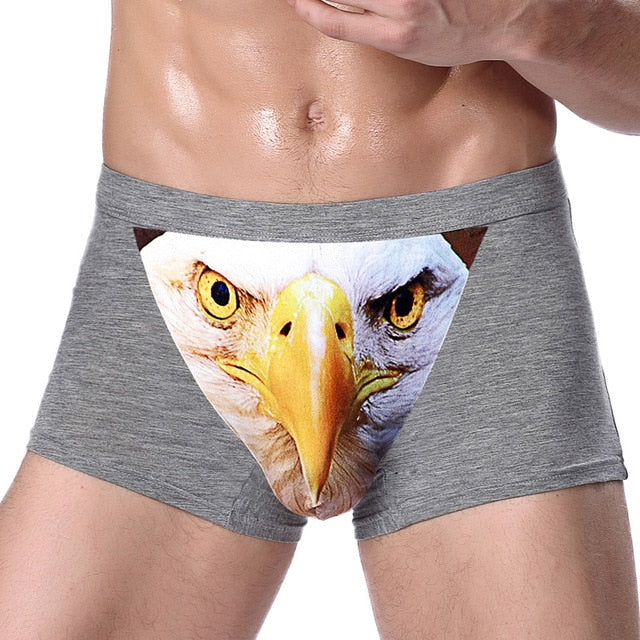 Wolf and Eagle Head Print Man Boxers