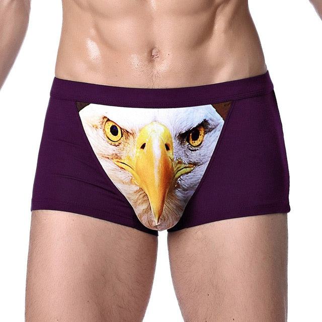 Wolf and Eagle Head Print Man Boxers