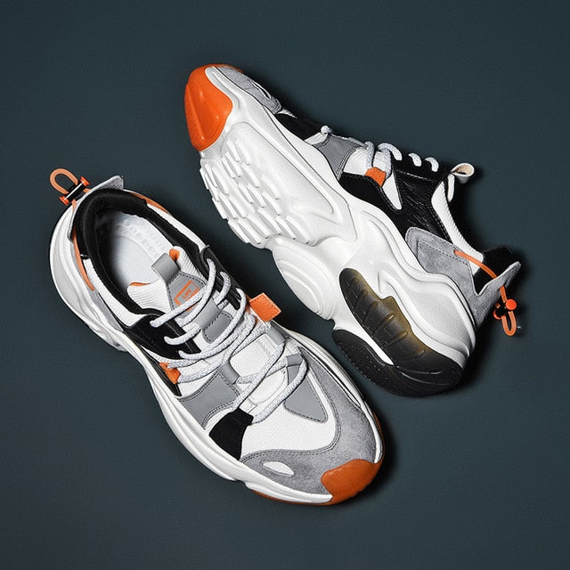 Wave Sole Style Lace Suede Men Sneakers