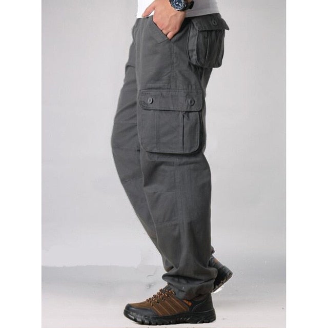 Free Style Cargo Multi Pocket Solid Color Man's Pants