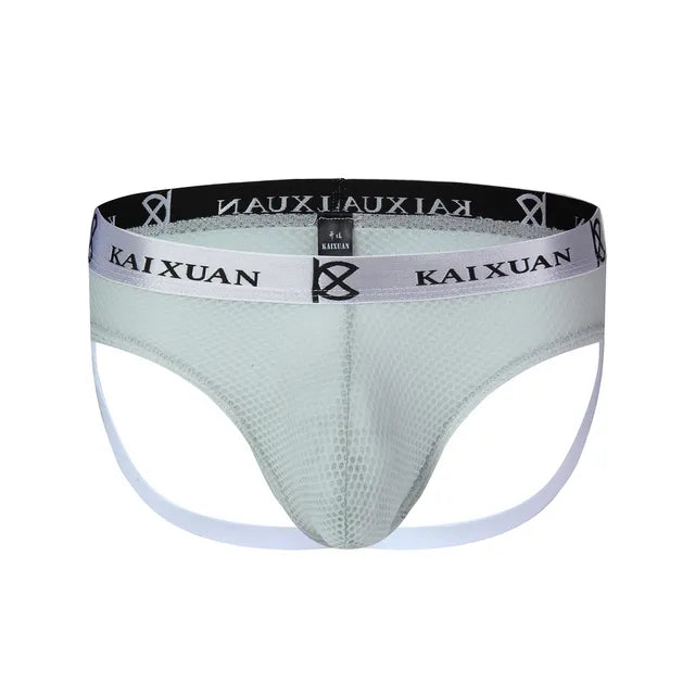 Breathable Solid Mesh Hollow Brief