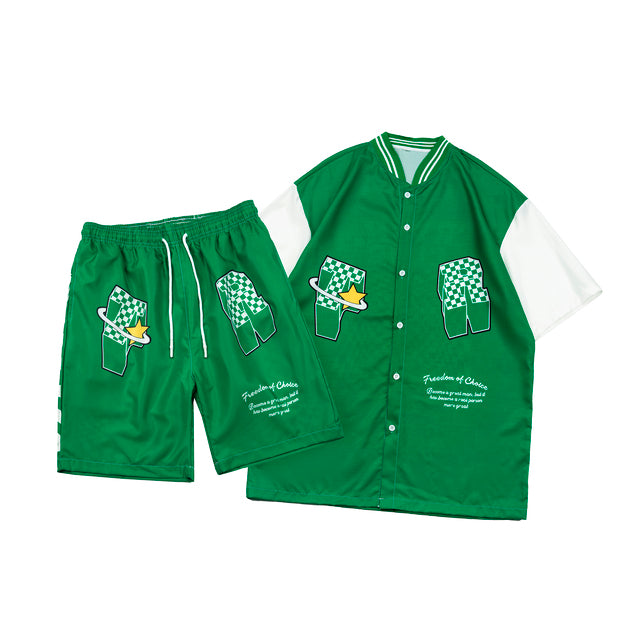 Polyester Printed Baseball Short Set