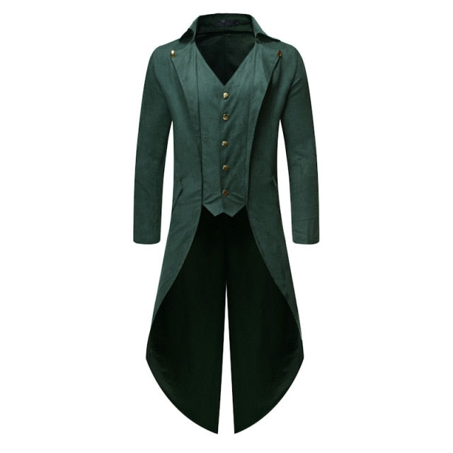 Monocolor Vested Style Steampunk Tailcoat Jacket