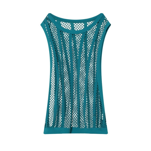Mesh Sheer Fishnet Tank Top