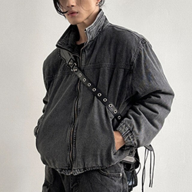 Denim Solid Loose Pants Set