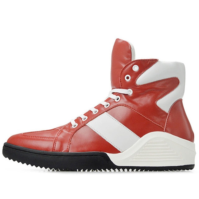 White Black Red High Top Style Men Sneaker