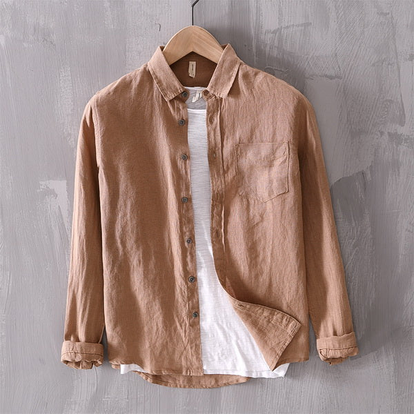Earthy Tones Men Summer Style Linen Shirt