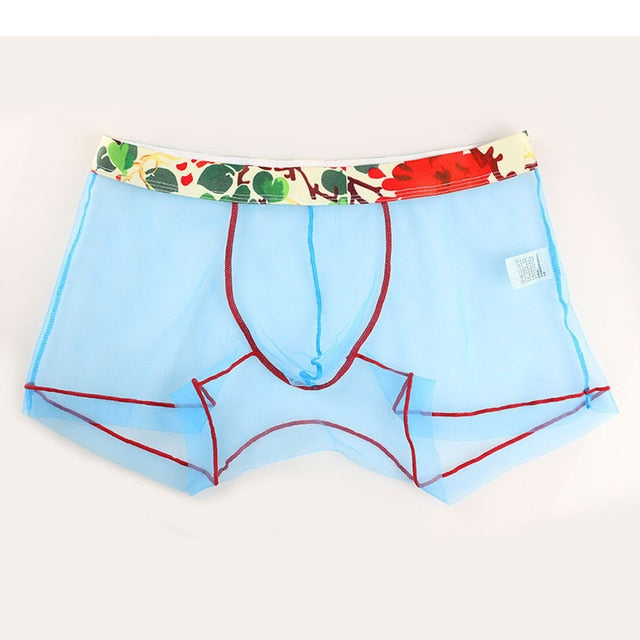 Floral Printed Mesh Convex Underwear