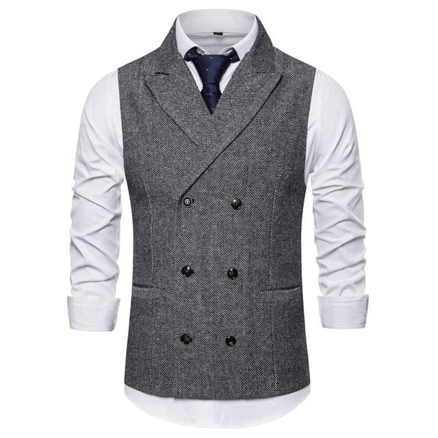 Six Buttons Double Breasted Classic Vest