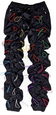 Colorful Drawstrings Decorated Loose Pants