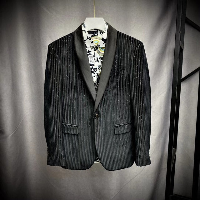 Vertical Striped Galaxy Suit Set