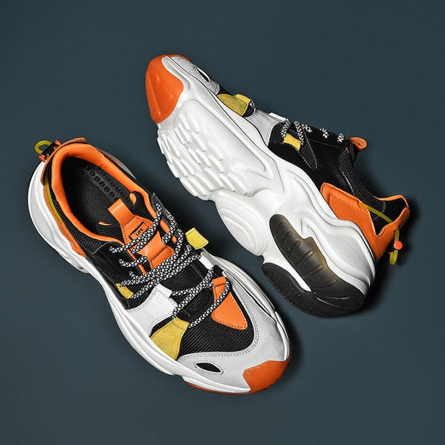 Wave Sole Style Lace Suede Men Sneakers