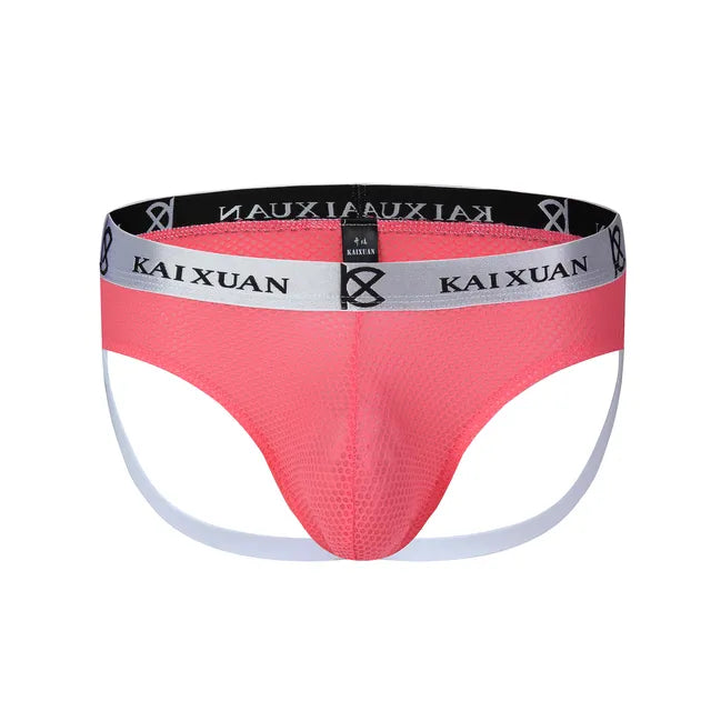 Breathable Solid Mesh Hollow Brief