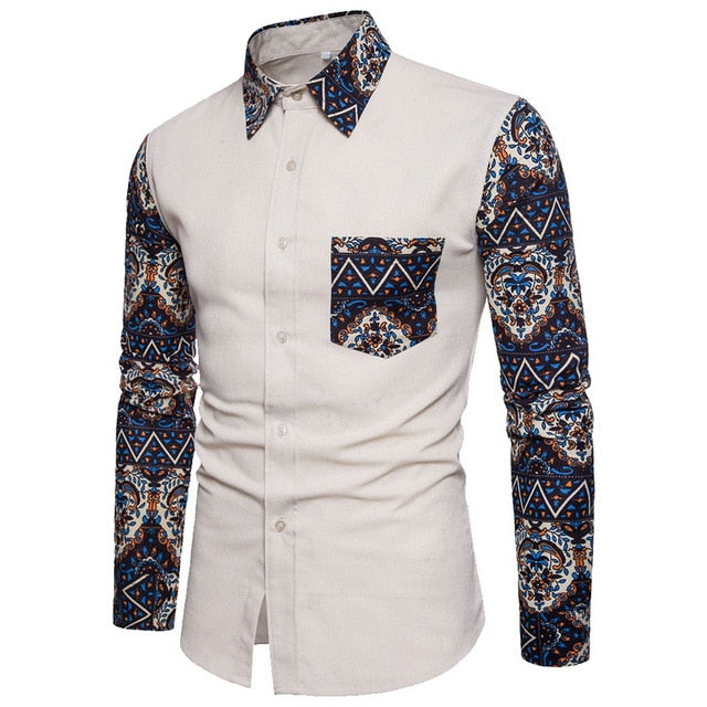 Fashion Cotton Slim Fit Long Sleeve Men Shirt