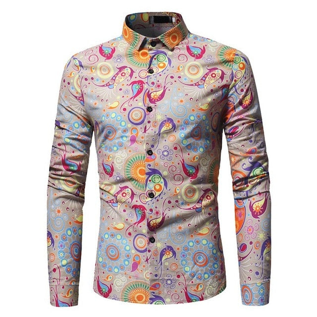 Fashion Cotton Slim Fit Long Sleeve Men Shirt