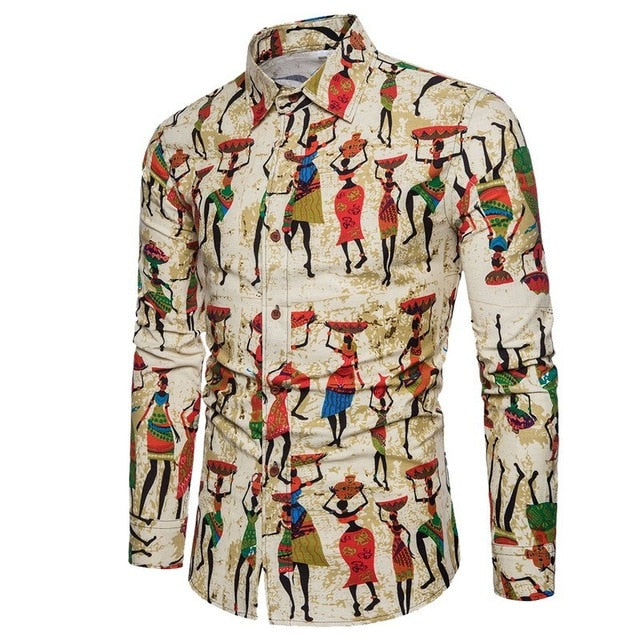 Fashion Cotton Slim Fit Long Sleeve Men Shirt