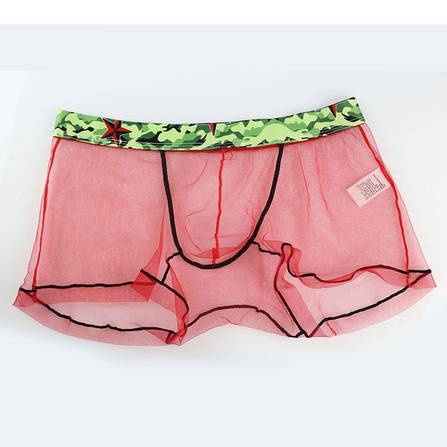 Floral Printed Mesh Convex Underwear