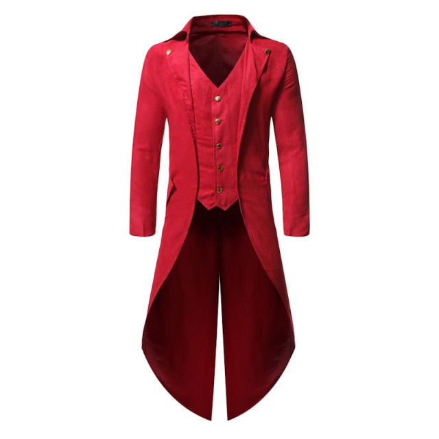 Monocolor Vested Style Steampunk Tailcoat Jacket