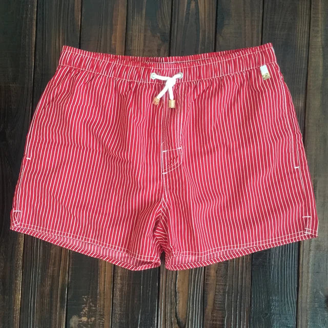 Stripes Drawstring Beach Shorts