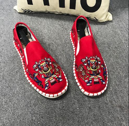 Canvas Vintage Mix Chinese Traditional Style Men Slip On Shoes - FanFreakz