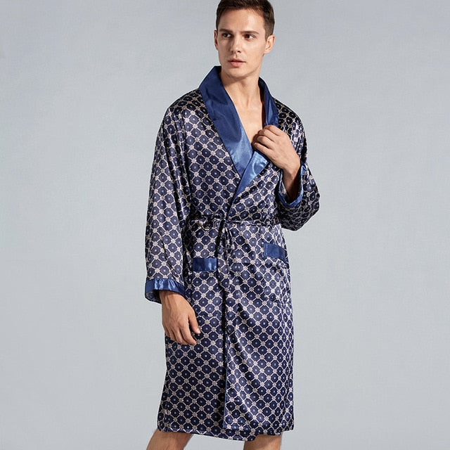 Printed Satin Loose Sleeping Robe